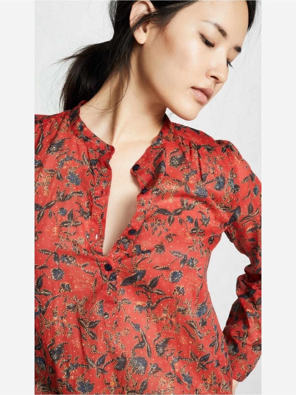 ISABEL MARANT "Maria" Blouse size 36 Red Floral Print